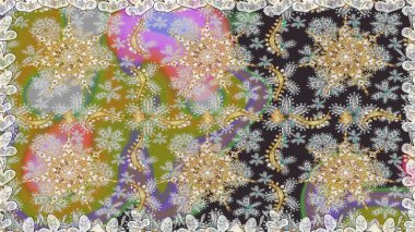 Gri renklerdeki altın elementler. Duvar kâğıdı barok, İspanyol kumaşı. Kusursuz raster arka plan. Çiçek deseni. Şekil grafik deseni.