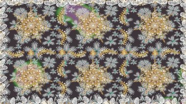 2019 Noel 'i, kar tanesi, yeni yıl. Gri renklerde ve altın elementlerle klasik, pürüzsüz desen.