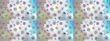 Renkli çizim kalıbı. Çiçek arkaplan. Çiçek duvar kâğıdı. Raster illüstrasyonu. Gri ve nötr renklerde şirin tekstil.