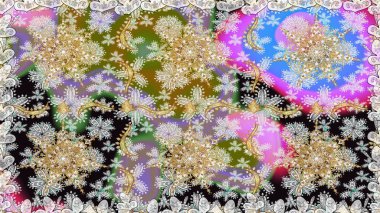 Kusursuz klasik raster grisi ve altın desenli. Geleneksel oryantasyon süsü. Klasik vintage arkaplan.