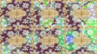 Soyut bir arkaplan çiz. Raster illüstrasyonu. Oriental raster klasik nötr ve altın desenli.