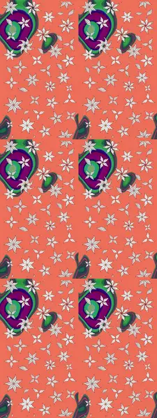 Renkli Bahar Teması eskiz kalıbı. Düz Çiçek Elementleri Tasarım Raster illüstrasyonu. Çiçek desenli eskiz. Turuncu ve nötr renkte çiçekler.