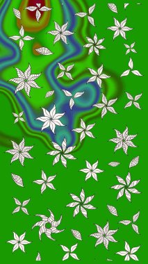 Modern yeşillik ve nötr raster arka plan duvar kağıdı çizimleri, klasik çizgili desenli desenli çiçekler, çiçekli süsler. Çiçekli el çizimi çizimi deseni.