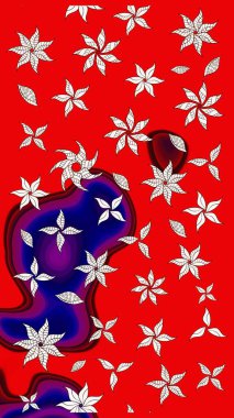 Suluboya çizim kalıbı. Çiçekler kırmızı ve nötr renklerde suluboya tarzında. Çiçek izi.