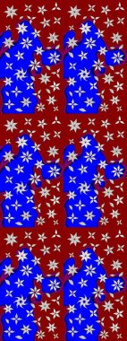 Nazikçe, yaz çiçekleri kırmızı ve mavi renklerde. Raster deseni. Raster illüstrasyonu. Küçük çiçekte sevimli çiçek deseni var..