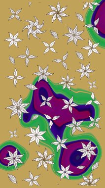 Sarı ve nötr renklerde çiçekler. Çiçekli karalama şeklinde Raster çiçek deseni. Nazik, narin çiçek arkaplanı.