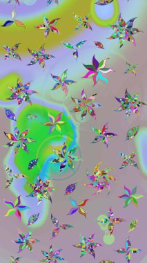 Vadinin çiçekleri tarafsız ve gri renklerde. Çiçeksel çizim kalıbının çizimi.