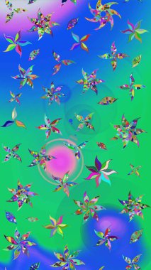 Robot resim. Moda baskıları için zarif bir şablon. Motley illüstrasyonu. Küçük renkli çiçekler. Çiçekli bahar çiçekleri. Küçük çiçekte şirin desenler.