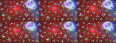 Küçük çiçekteki sevimli çiçek deseni. Nazik, yaz çiçekleri kahverengi ve kırmızı renklerde. Raster deseni. Raster illüstrasyonu.