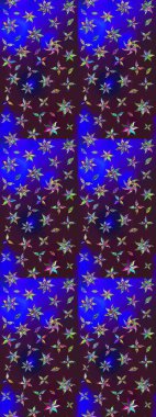 Taslak dekoratif arka plan, çiçek mandala. Çiçek. Raster illüstrasyonu. Kahverengi ve mavi renklerde.