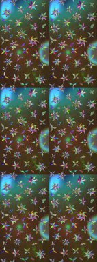 Raster güzel bir çiçek deseni çizmiş. Bahar mevsimi. Tatil havası. Nazik romantik baskı. Kahverengi ve yeşil renkte çiçekler.