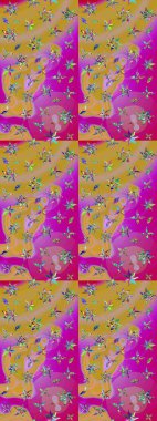 Çiçekli, yapraklı, çiçek desenli eskiz. El çizimi. Raster illüstrasyonu.