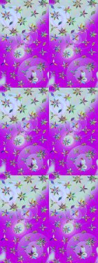 Çiçek desenli raster, mor ve nötr çizgi grafik desenli soyut raster arkaplan. Modern stil dokusu.