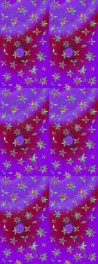 Mor ve mor çiçekli eskiz deseni, suluboya çiçek deseni, sevimli çiçek, duvar kağıdı, kart veya kumaş için fayanslı. Raster - stok.