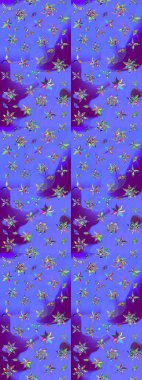 Anti-stres için soyut örnek sayfası. Raster illüstrasyonu. Mor ve mavi renklerde.