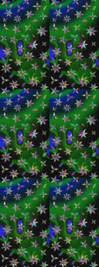 Varicologreen ve gri raster çizimi. Bir sürü yeşil ve gri soyut çiçekli tropik eskiz deseni. Küçük çiçekte sevimli çiçek deseni var..