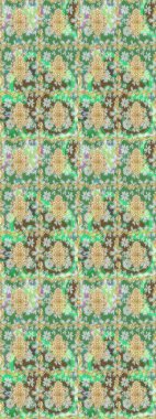 Raster altın tekstil baskısı. Çiçek kiremitleri. İslam tasarımı. Eskiz desenli oryantal süs. Altın elementlerle yeşil renklerde altın desen.