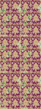 Ortaçağ çiçek desenini çiz. Kırmızı renkte altın. Dekoratif simetri arabesk. Raster illüstrasyonu. Doğum günü, davetiye ya da afiş için tebrik kartı.