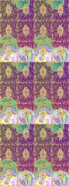 Mor renklerde altın desenler ve altın elementler. Raster klasik barok çiçek deseni altın rengi. Süslü dekorasyon. Lüks, kraliyet ve Viktorya dönemi konsepti.