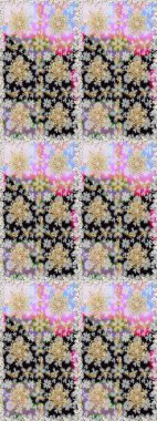 Barok tarzında duvar kağıdı tasarımı için kusursuz damaske deseni arkaplanı. Süslü raster dekorasyonu. Altın elementlerle nötr renklerde altın desen.