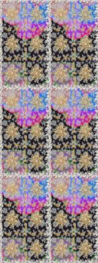 Gri renkli ve altın elementli altın desenli. Barok tarzında duvar kağıdı tasarımı için kusursuz damaske deseni arkaplanı. Süslü raster dekorasyonu.