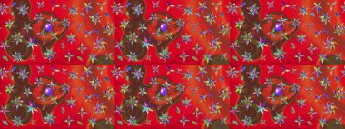Zarif, parlak ve eskiz kırmızı ve kahverengi desenli. Sabıka baskıları, bebek kıyafetleri, duvar kâğıtları, paket kutuları vb..