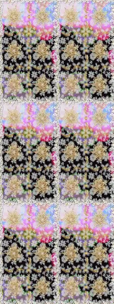 Barok tarzında duvar kağıdı tasarımı için kusursuz damaske deseni arkaplanı. Süslü raster dekorasyonu. Altın elementlerle nötr renklerde altın desen.