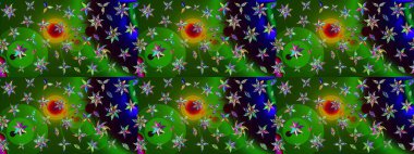 Çiçekli çiçek deseni, suluboya. Raster deseni. Süslü kumaş deseni.