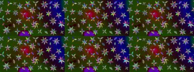 Raster suluboya çiçek deseni, narin çiçekler, yeşil ve kahverengi çiçekler, tebrik kartı şablonu. Güzel kumaş deseni.