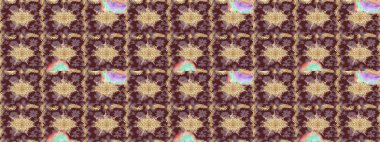 Barok tarzında eskiz oryantal süsü. Raster geleneksel altın çizim deseni kahverengi renkler üzerine.