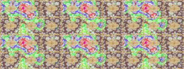 Eskiz desenli oryantal süs. Raster altın tekstil baskısı. Altın elementlerle nötr renklerde altın desen. Çiçek kiremitleri. İslam tasarımı.