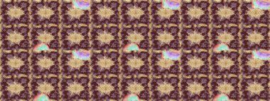 Barok tarzında eskiz oryantal süsü. Raster geleneksel altın çizim deseni kahverengi renkler üzerine.