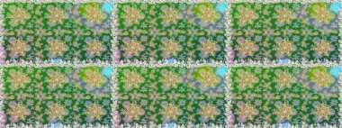 Klasik çiçek dokusu. Kart, duvar kağıdı, ambalaj ve tekstil için klasik tasarım. Kusursuz desenli altın elementler. Yeşil renkte Royal retro. Altın şablon. Raster illüstrasyonu.