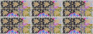 Süslü dantel iz sürücü. Doğu tarzında klasik tasarım öğesi. Gri renkli geleneksel Arapça dekor. Duvar kâğıdı için altın süslü bir illüstrasyon. Çiçekli süslemeli, pürüzsüz bir desen..