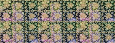 Gri renkler ve altın elementler üzerinde altın pürüzsüz desen. Kusursuz damaske klasik altın desen. Raster illüstrasyonu. Tekrarlayan ögelerle soyut arkaplan Raster.