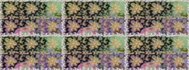 Gri renklerdeki altın element. Süslü raster dekorasyonu. Lüks, kraliyet ve Viktorya dönemi konsepti. Klasik barok çiçekli desenli altın renginde gri renkte..