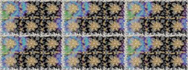 Damask kusursuz yinelenen arkaplan. Barok tarzında altın çiçekli süs. Gri renklerdeki altın element. Doku arkaplanı üzerine altın duvar kağıdı.