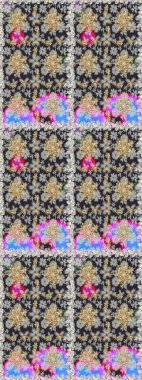 Senin tasarımın için, duvar kağıdı. Gri renklerde, altın çiçekli altın desenler. Raster geometrik arka plan. Altın rengi kusursuz illüstrasyon.