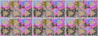 Raster illüstrasyonu. Süslü dekorasyon. Damask altın soyut çiçek gri renklerde pürüzsüz desen.