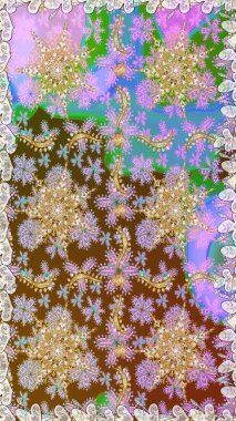 Tarafsız renklerde, altın elementlerle kusursuz desen. Raster oryantal süs. Kusursuz altın desen.