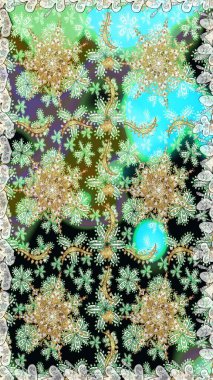 Tarafsız renklerde, altın elementlerle klasik, pürüzsüz desen. Noel 2019, kar tanesi, yeni yıl.