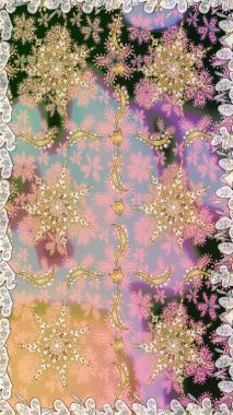 Oriental raster klasik bej ve altın desenli. Kusursuz soyut bir arkaplan. Raster illüstrasyonu.