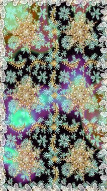 Barok tarzında kusursuz bir doğulu süsü. Geleneksel klasik raster altın pürüzsüz desen. Tarafsız renklerdeki altın elementler.