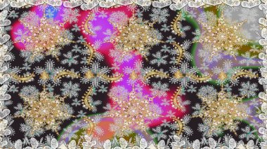 Gri renklerde ve altın elementlerle kusursuz klasik desen. Gri renkler ve altın elementler üzerinde altın pürüzsüz desen. Noel, kar tanesi, yeni yıl.