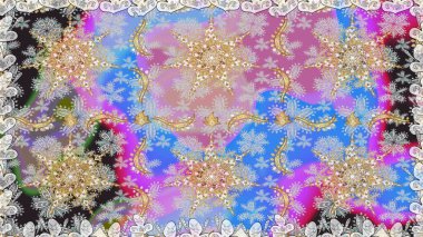 Barok tarzında kusursuz bir doğulu süsü. Raster geleneksel altın pürüzsüz desen nötr renkler üzerinde.