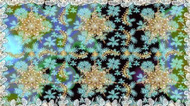 Doku arka planında altın duvar kâğıdı. Barok tarzında altın çiçekli süs. Tarafsız renklerde altın element. Damask kusursuz yinelenen arkaplan.