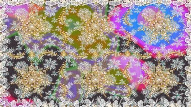 Gri renklerde altın tekrarlayan elementlerle soyut arkaplan. Kusursuz oryantal klasik altın desen.