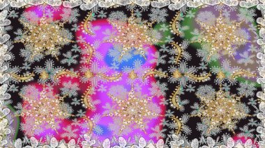 Gri renkli ve altın elementli altın desenli. Arkaplan, kumaş, altın duvar kağıdı. Düz elle çizilmiş klasik koleksiyon. Raster altın pürüzsüz desen.