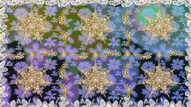 Gri renkli ve altın elementli altın desenli. Kusursuz klasik altın desen. Raster geleneksel oryantasyon süsü.