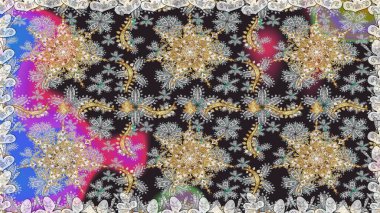 Kusursuz klasik raster grisi ve altın desenli. Geleneksel oryantasyon süsü. Klasik vintage arkaplan.